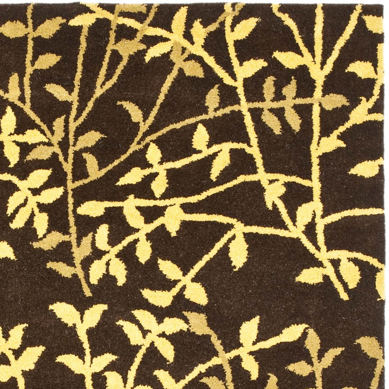 Avayah Soho Hand Tufted Wool And Viscose Floral Rug, Round 6'
