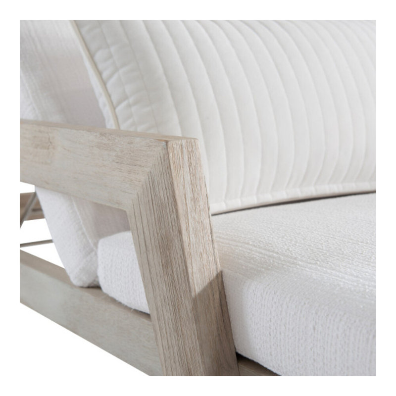 Altea Outdoor Teak Chaise Lounge, Cream Linen 6025-002