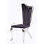 Tissu noir et chaise d'appoint en acier inoxydable (ensemble de 2)