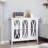 Sideboard Buffet Cabinet, White with 3 Tempered Glass Doors | Adjustable Shelves | MDF Material