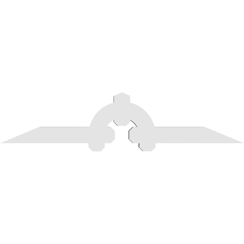 Support de pignon en PVC de qualité architecturale Ericson, H 12,5 po x l 60 po (pas: 5/12), P 4 po x F 4 po