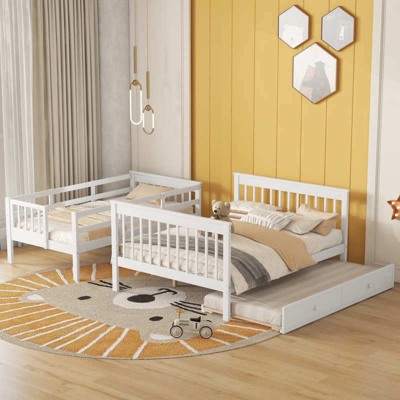 Abdeslam Kids Twin Over Full Bunk Bed with Trundle, White