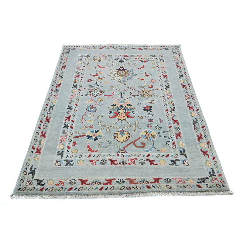 Tapis oriental moderne gris unique 3 x 5 One-of-a-Kind