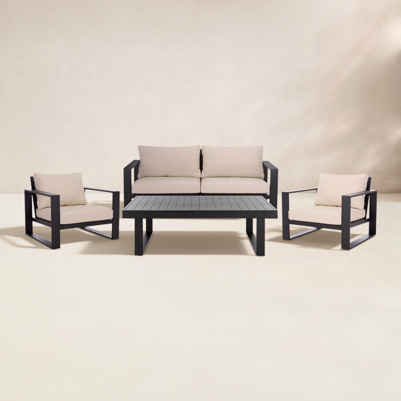 Ensemble de conversation Fash pour 4 personnes, Noir