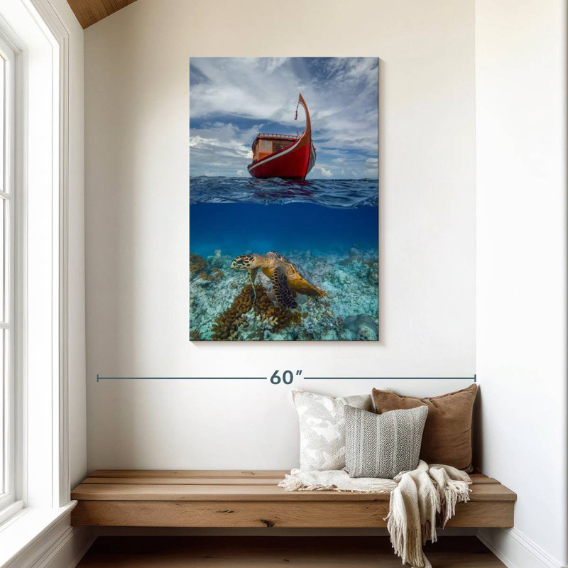 Brampt Exotic Maldivian Turtle, 45" H x 30" W