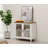 Corretta End Table For Bedroom With 2 Glass Doors, Mid Century Modern Wooden Closet Storage Organizer, White-1650961152