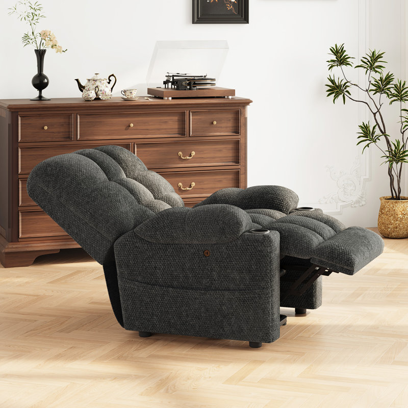 Power Lift Recliner Chair With Heat & Massage, Oversized Seat, USB Charging, And Modern Upholstery – Electric Lift Assist For Living Room