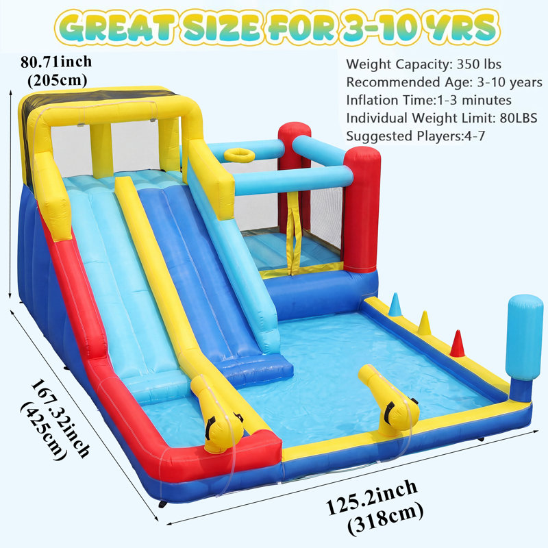 Jeu gonflable avec glissoire avec glissade 10,43 x 13,94 pi Adam