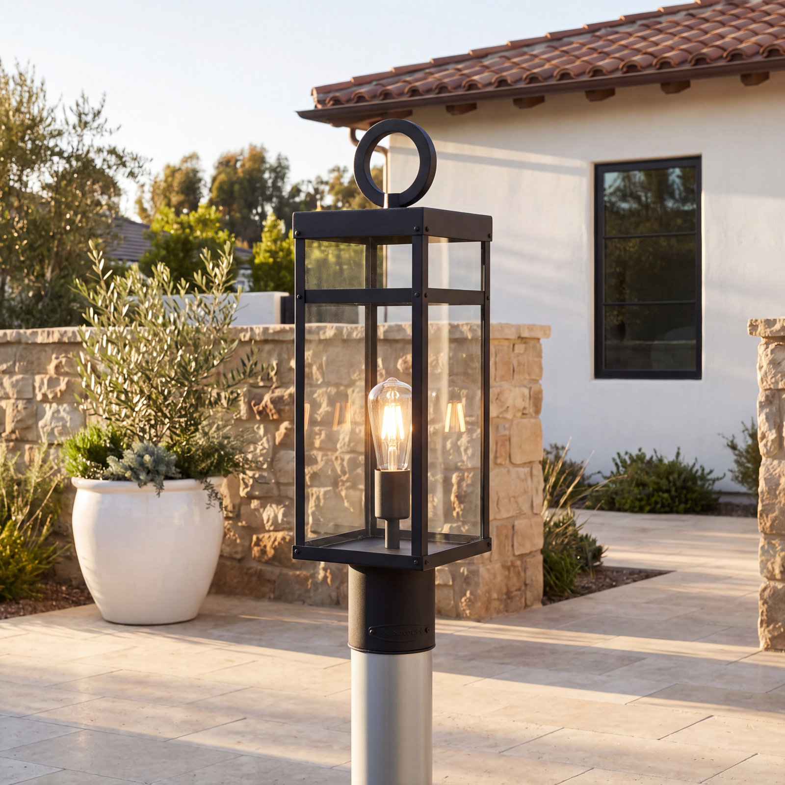 Martel Outdoor Lantern Head, Aged Zinc