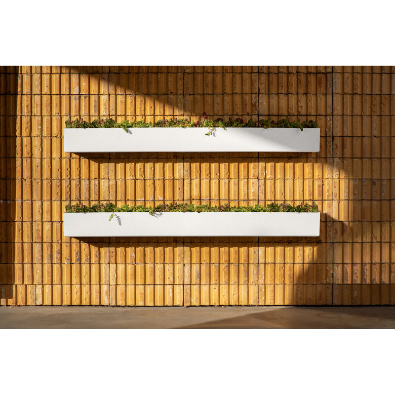 Geo Series Plastic Trough Hanging Planter, White, 2, 3'' H x  32'' W x 3.5'' D