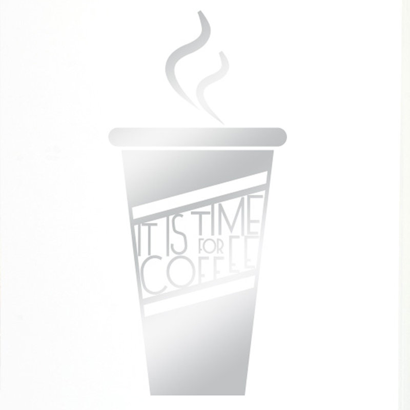 Food & Beverage Wall Decal, Shiny Silver, Medium