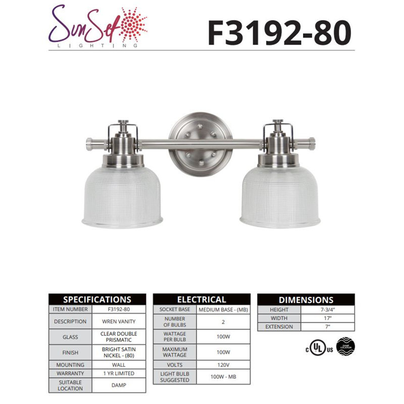 Boadle 2 - Light Dimmable Vanity Light