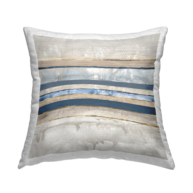 Coussin d'extérieur imprimé à rayures nautiques par Lera