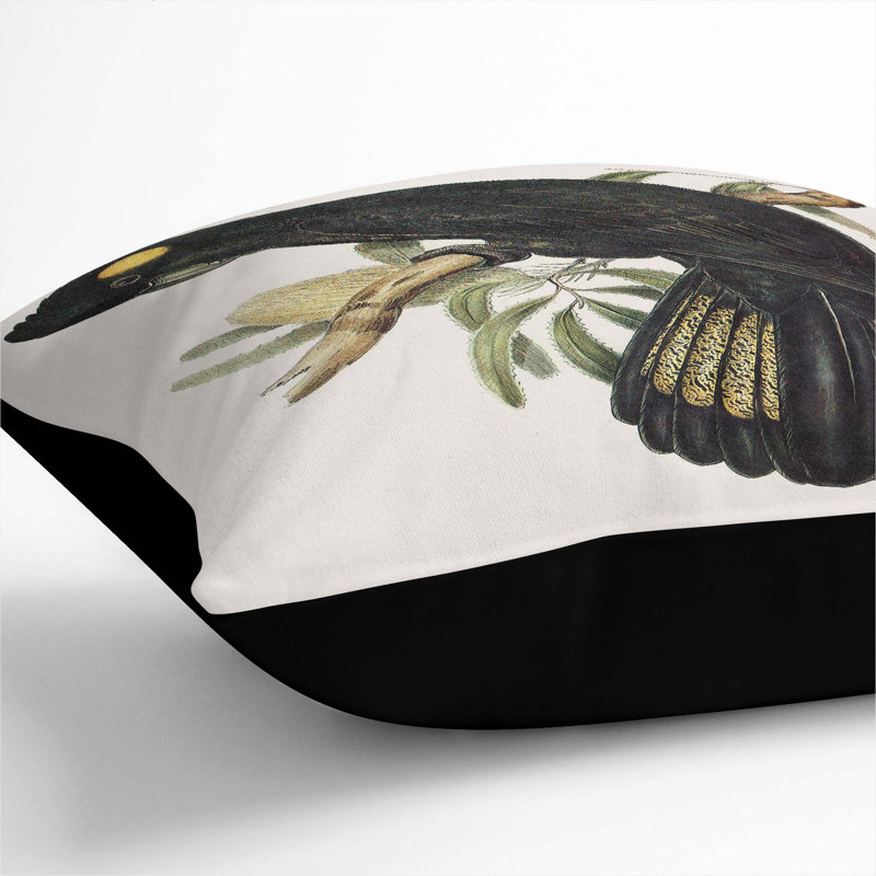 Square Throw Cushion, Black, 40cm H x 40cm W x 15cm D