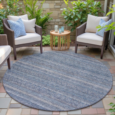 Tapis bleu intérieur / extérieur lavable à la machine Xhevrie