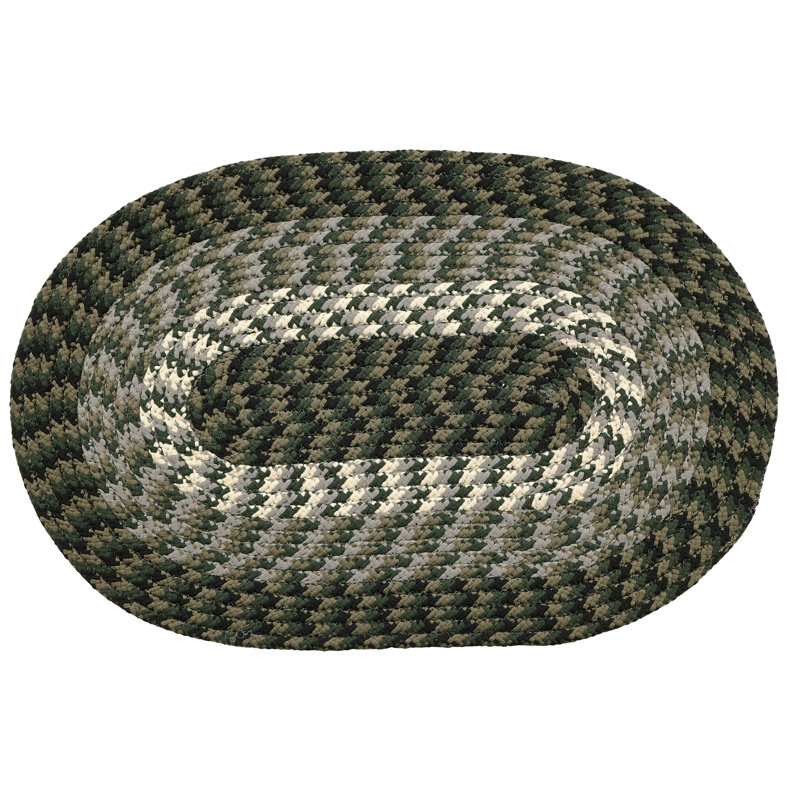 Orme Hand Braided Hunter Area Rug, Oval 48" x 72"