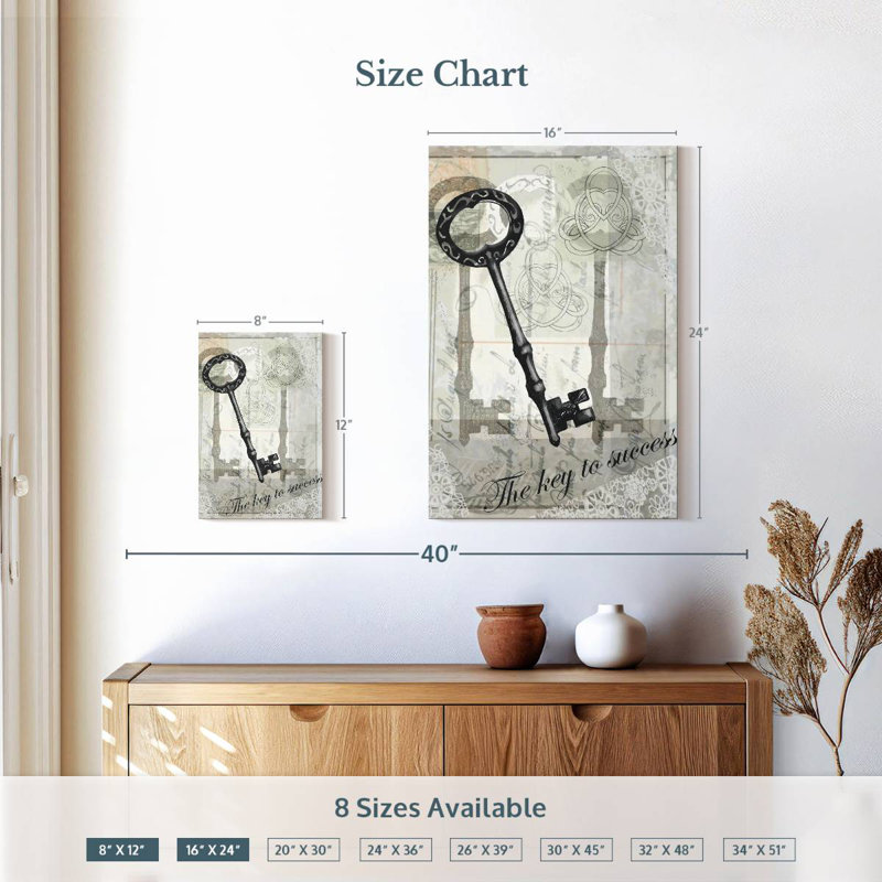 Key I, 12" H x 8" W