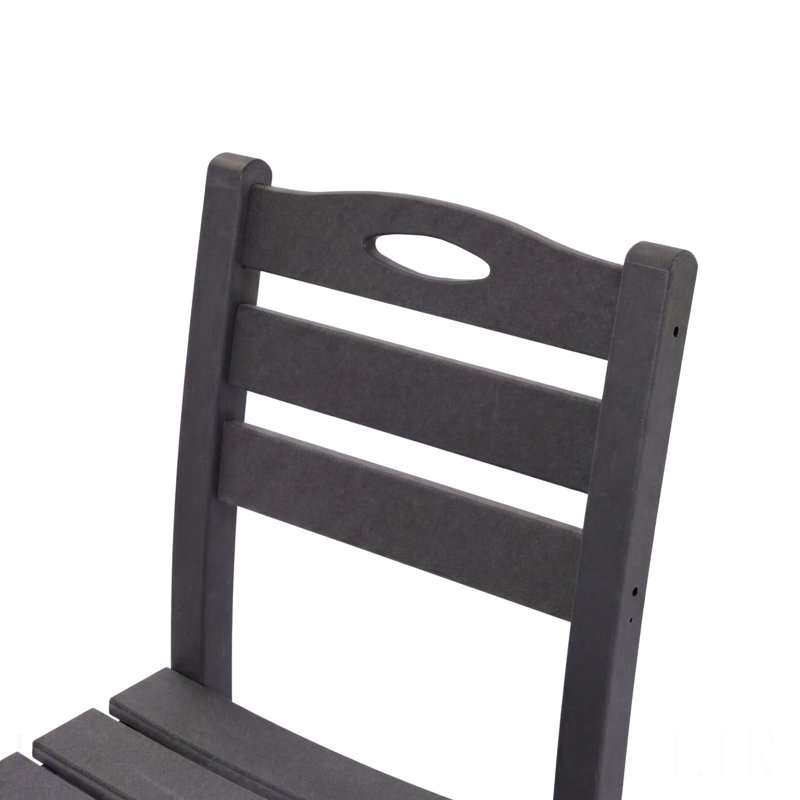 Chaise de salle à manger grise en PEHD pour terrasse, terrasse, porche et cour arrière