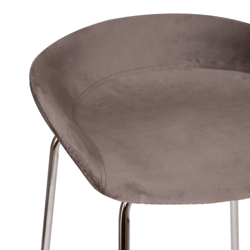 Ceniceros Upholstered Counter Stool with Metal Frame, Grey, 2