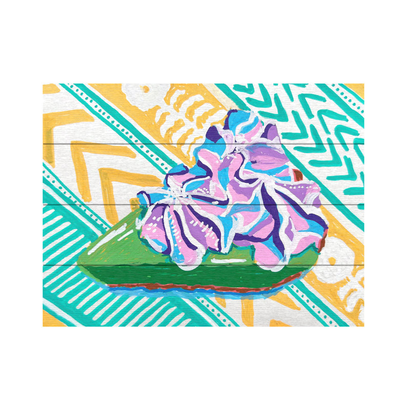 Key And Sea Key Lime Pie Wood Slat Art, H 18 po x l 22 po