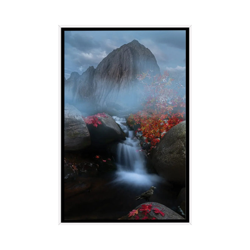 Fog Hill by Simoon - Floater Frame Painting on Canvas