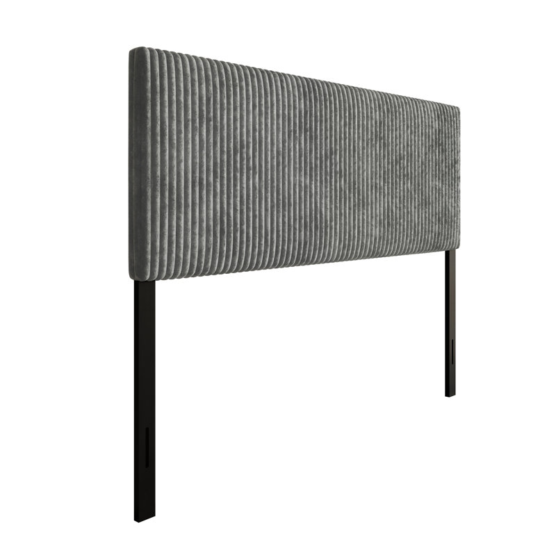 Romney Queen Upholstered Headboard, Queen, Gray