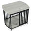 Enclos pour chien gris 31,5 po, fonctionnel pour les chiens de taille moyenne, chenil en bois solide et sécuritaire, stabilité de ventilation moyenne élégante-118768657