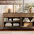 94.5" Wooden Reeded Sideboard With Doors And Drawers, 3-In-1 Modern Wide Credenza Storage Cabinet For Kitchen, Dining Room-121545096