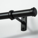 Aresha 1" Dia. Curtain Rods Adjustable Length Single Curtain Rod Black for Ceiling/Wall Mounting