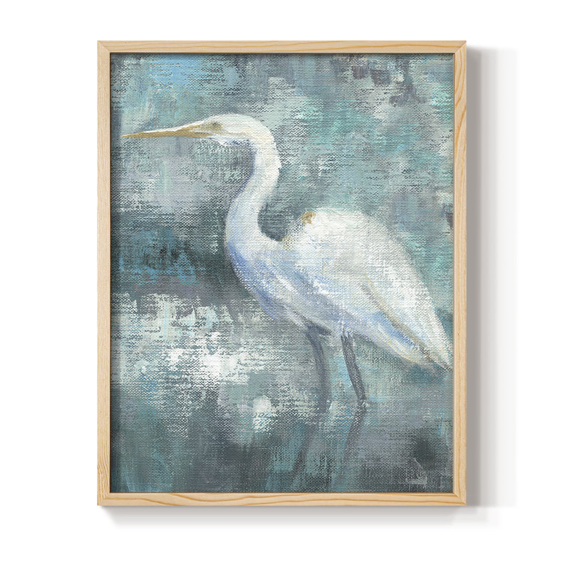 Reproduction encadrée Coastal Egret II - bois massif, Naturel, H 30 po x l 24 po