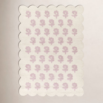 Lola Hand Tufted Wool Floral Pink Area Rug