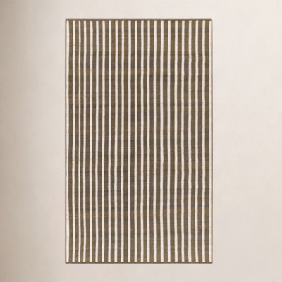 Acerra Brown Hand-Woven Striped Outdoor Rug