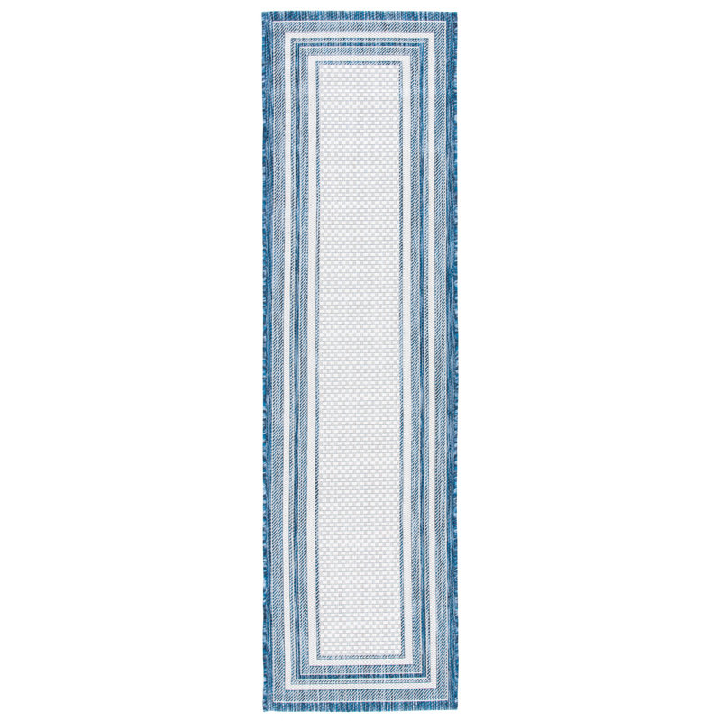 Austa Ivory/Navy Indoor/Outdoor Rug, Rectangle 69 x 201 cm