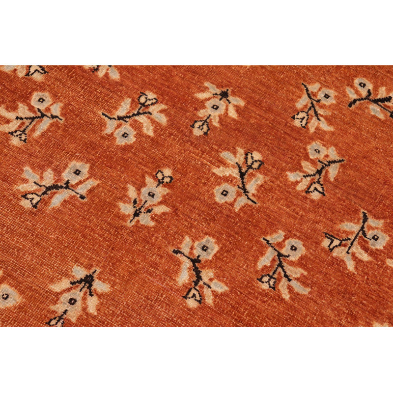 Tapis oriental en laine noué à la main brun et noir 6 pi 3 po x 8 pi 1 po Brammer