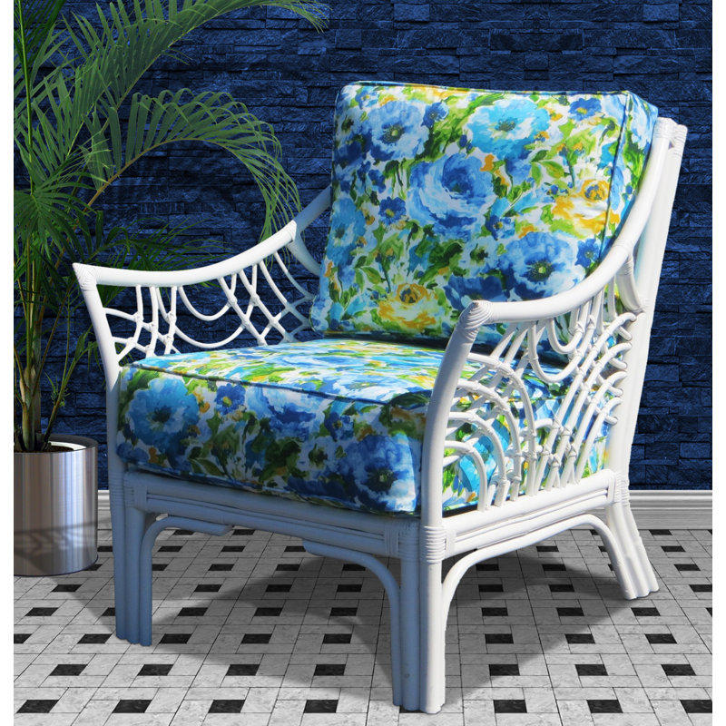 Fauteuil large 33 po Rainey, Sunblue lessandra, blanc