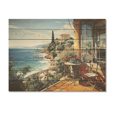 French Riviera Beach Reflections - fenêtres côtières sur bois