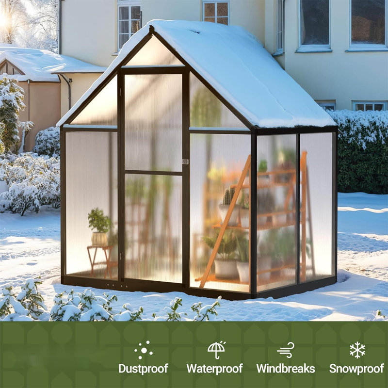 Serre pour l'extérieur, serre en polycarbonate, H 77,3 po x l 66,9 po x P 44,6 po