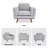 Chenille Armchair With Solid Wood Legs-2136371744