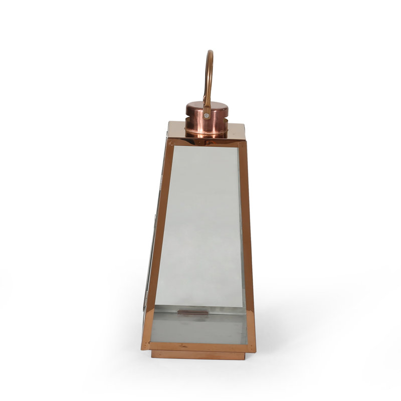 Lanterne en acier inoxydable moderne, Or rose