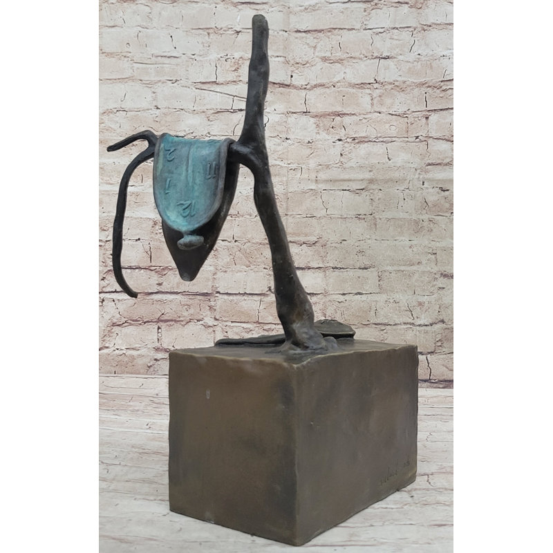 «The Persistance of Memory», horloge fondante, sculpture d'art en bronze d'après Salvador Dali