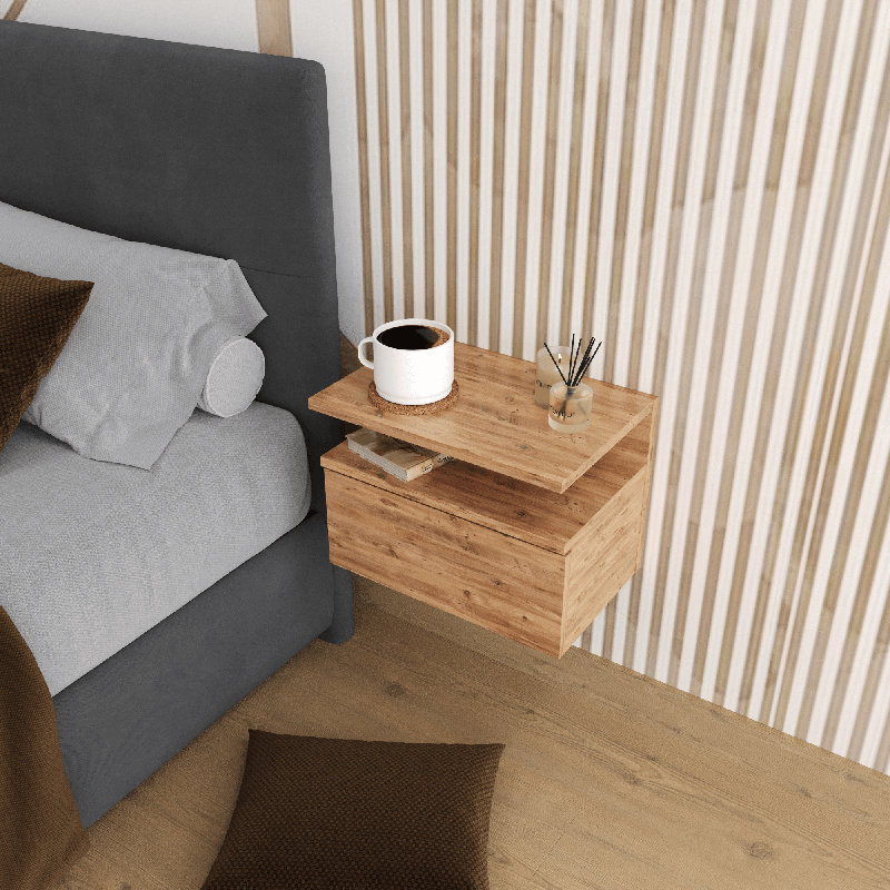 45 cm W Bedside Table, Atlantic Pine