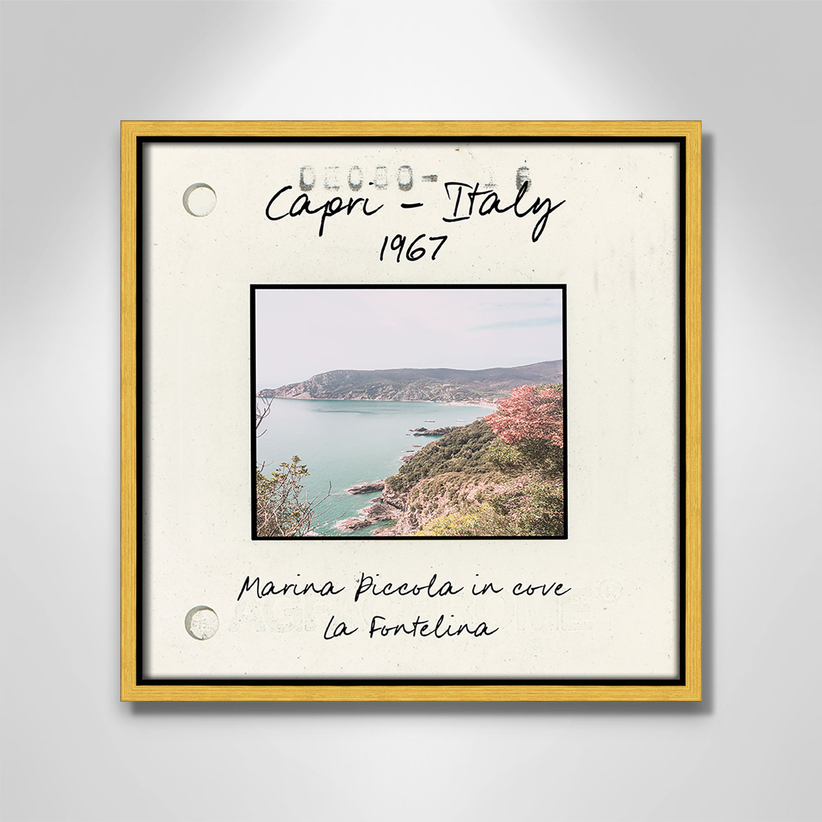 Ritona "Capri, Italy - Marina Piccola" Print, Gold Floater Framed Canvas, 13.5" H x 13.5" W x 2" D