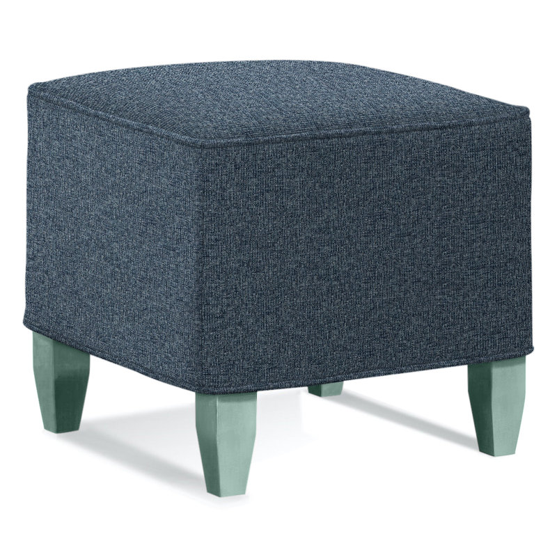 Brooklyn Upholstered Ottoman, Basic Blue 100% Polyester, Mushroom