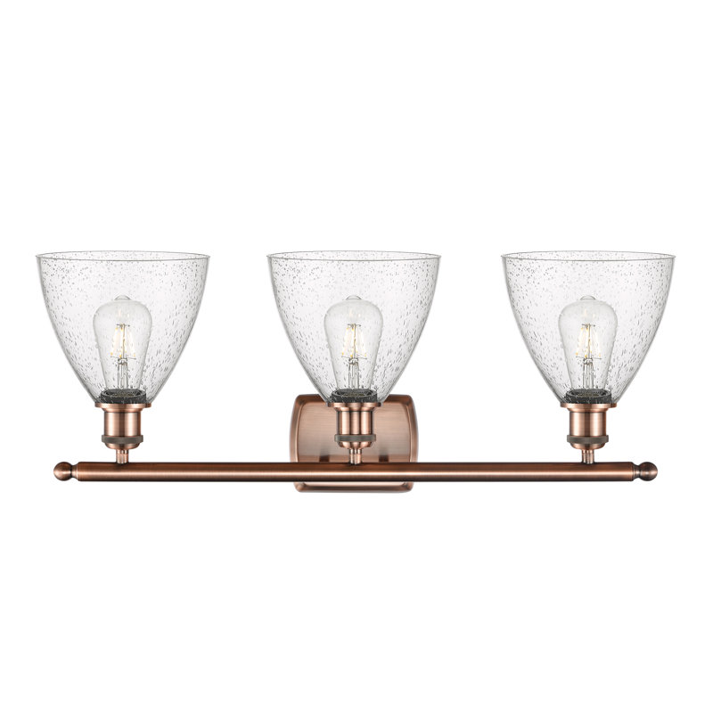 Éclairage pour meuble-lavabo 3 lumières Shauna, Incandescente, Cuivre antique
