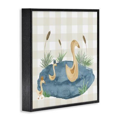 «Duck Family in Pond», art de la giclée encadrée par Lucille Price