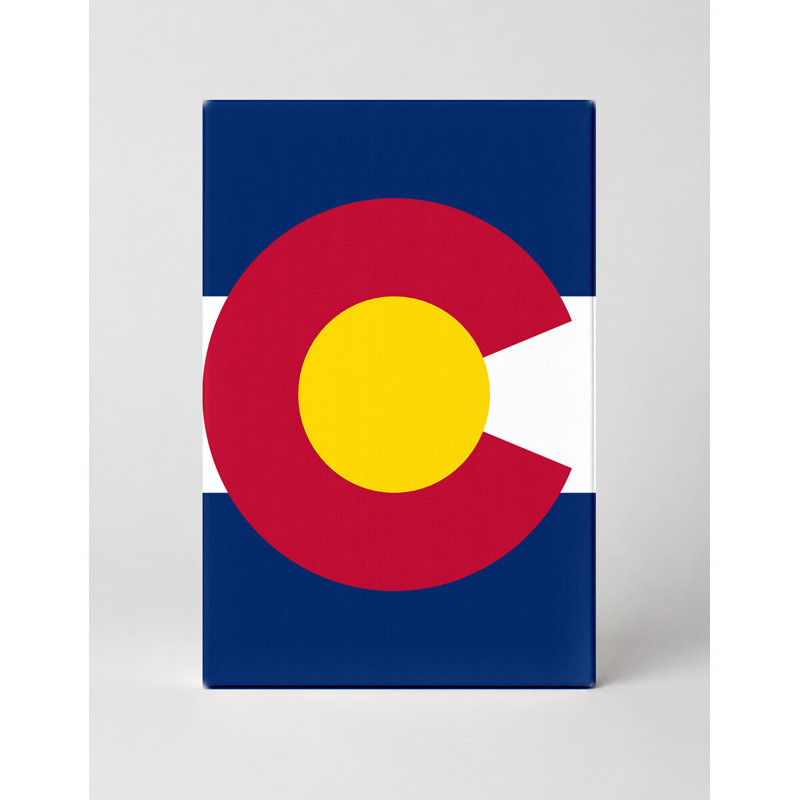 Colorado State Flag - Portrait, art mural sur toile, 11" W x 14" H