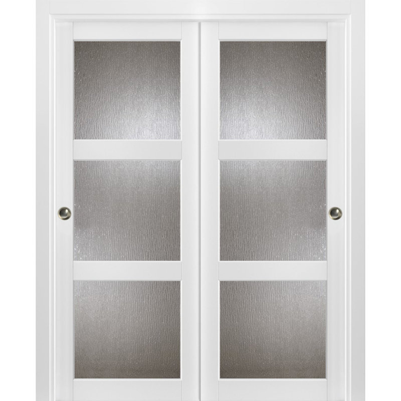 Portes coulissantes en verre givré Lucia, 64 po x 80 po