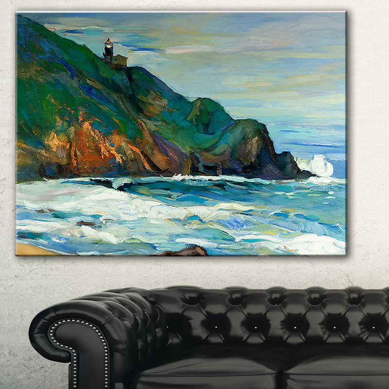 « phare », reproduction de peinture à l’huile sur toile, H 30 po x l 40 po x P 1 po
