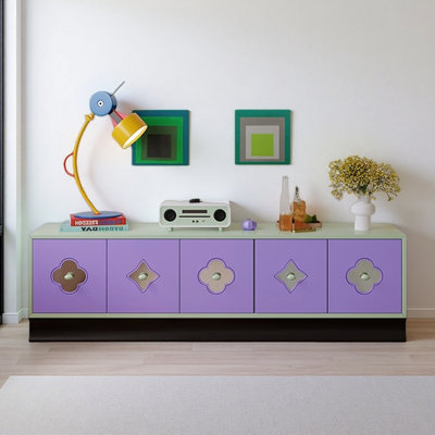 Meuble télé mauve moderne et simple