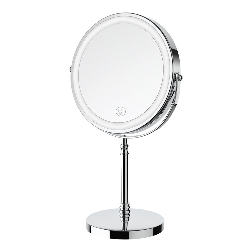 Miroir de maquillage éclairé, miroir grossissant à double face rechargeable 3 000 Mah avec 3 couleurs, 1 x / 10 x 360? Miroir de coiffeuse rotatif